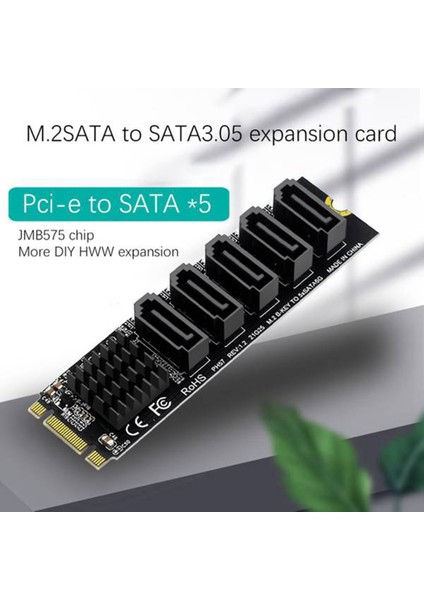 M.2 Ngff B-Key Sata Değişim 5 Bağlantı Noktası Genişletme Kartı 6 Gbps Genişletme Kartı JM575 Yonga Seti (Yurt Dışından) fiyatları