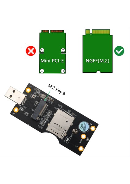 Ngff M.2 Anahtar B USB 3.0 Adaptör Genişletme Kartı Için Kart Yuvası ile Wwan/lte 3g/4g/5g Modülü Desteği 3042/3052 M.2 SSD (Yurt Dışından)