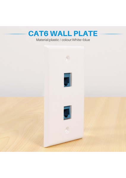 4 Parça 2 Port Ethernet Duvar Plakası, RJ45 Cat6 Dişi - Dişi Jack Sıralı Bağlayıcı Yüz Plakaları (Yurt Dışından)