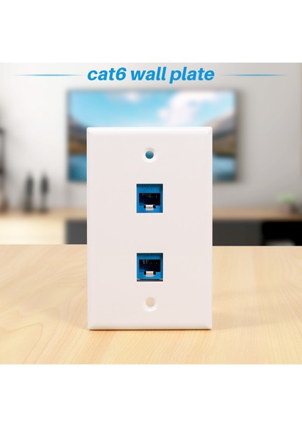 4 Parça 2 Port Ethernet Duvar Plakası, RJ45 Cat6 Dişi - Dişi Jack Sıralı Bağlayıcı Yüz Plakaları (Yurt Dışından)