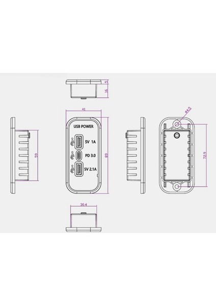 Pd Çift USB Araç Şarj Soketi 12V/24V 2.1A USB Şarj Ayırıcı Çıkış Güç Adaptörü Motosiklet Atv Tekne Araba Rv (Yurt Dışından)