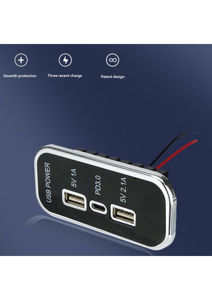 Pd Çift USB Araç Şarj Soketi 12V/24V 2.1A USB Şarj Ayırıcı Çıkış Güç Adaptörü Motosiklet Atv Tekne Araba Rv (Yurt Dışından)