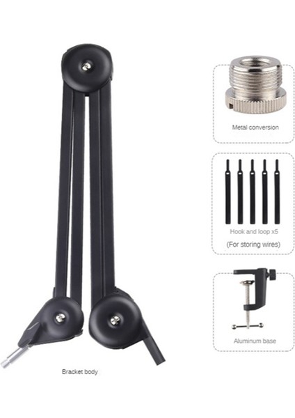 Katlanabilir Canlı Masaüstü Mikrofon Metal Standı, Dahili Yaylı Konsol Standı Yaysız Mikrofon Standı, B (Yurt Dışından) modelleri