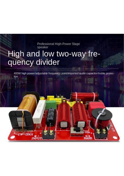 500W 2 Yollu Ses Hoparlör Bölücü 3200Hz Ayarlanabilir Yüksek ve Düşük Frekans Bölücü Hifi Yüksek Sadakat Geçiş Filtresi (Yurt Dışından)