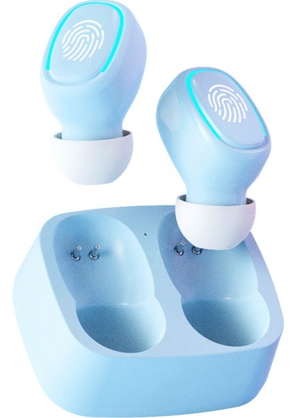 Mini Kablosuz Bluetooth Kulaklık Dokunmatik Işık Kulaklıklar Ter Önleyici Hd Ses Kalitesi Stereo Evrensel Kulaklık, Siyah (Yurt Dışından)