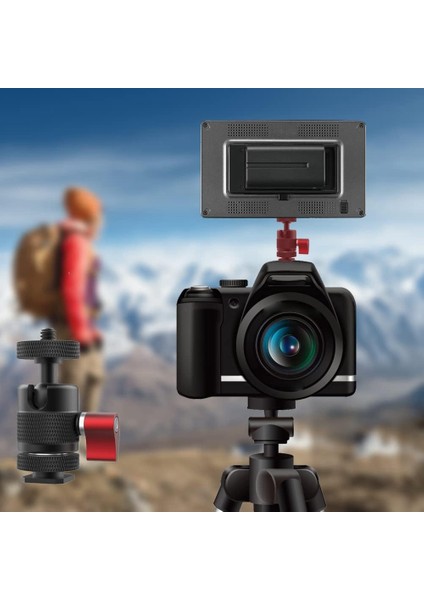 Mini Tripod Topu Kafa Döner Top Kafa 1/4 Inç Çıkarılabilir Soğuk Ayakkabı Mounts Adaptörü Dslr Kamera Monitörlü Kamera Parçaları (Yurt Dışından)