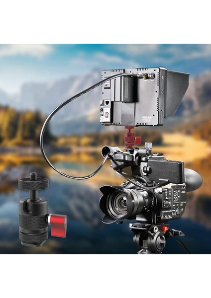 Mini Tripod Topu Kafa Döner Top Kafa 1/4 Inç Çıkarılabilir Soğuk Ayakkabı Mounts Adaptörü Dslr Kamera Monitörlü Kamera Parçaları (Yurt Dışından)