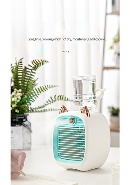 Taşınabilir Mini Klima Fanı USB Hava Soğutucu Fan Nemlendirici 3 Hız 2 Modu Sprey Soğutucu Ofis Ev Için Serin Fan-A (Yurt Dışından)
