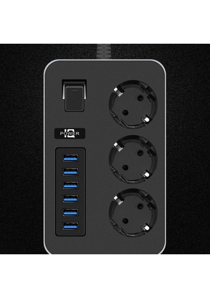 Ac Çıkışlı Güç Şeridi Çok Prizli Akıllı Ev Uzatma Kablosu USB Bağlantı Noktalı Elektrik Soketi Hızlı Şarj(B)Ab Fişi (Yurt Dışından)