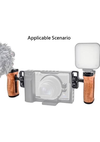 Çok Fonksiyonlu Kamera Kafesi Fotoğraf Için Sol/sağ Yan Kolu Genişletme Kafesi Ahşap Saplı Kavrama Soğuk Ayakkabı Mic Için Video Işığı (Yurt Dışından) fırsatları