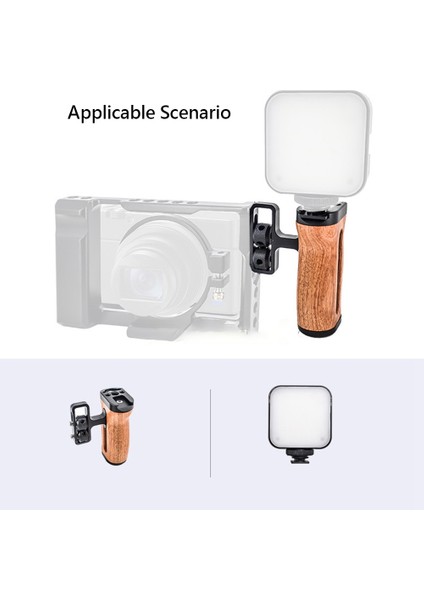 Çok Fonksiyonlu Kamera Kafesi Fotoğraf Için Sol/sağ Yan Kolu Genişletme Kafesi Ahşap Saplı Kavrama Soğuk Ayakkabı Mic Için Video Işığı (Yurt Dışından) indirimleri