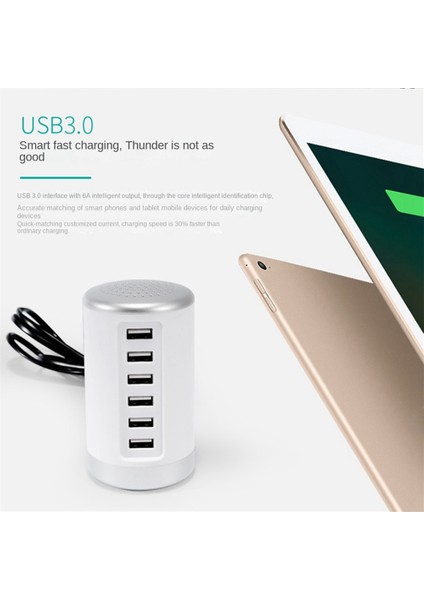USB Çok Bağlantı Noktalı Şarj Cihazı Hızlı Şarj Şarj Cihazı Şarj Cihazı Hub 6 Bağlantı Noktalı Hızlı Şarj Şarj Cihazı Şarj Masaüstü Dock Şarj Cihazı Abd Tak, B (Yurt Dışından)