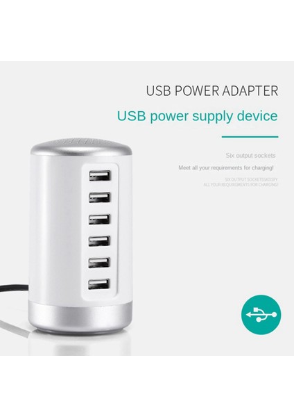 USB Çok Bağlantı Noktalı Şarj Cihazı Hızlı Şarj Şarj Cihazı Şarj Cihazı Hub 6 Bağlantı Noktalı Hızlı Şarj Şarj Cihazı Şarj Masaüstü Dock Şarj Cihazı Abd Tak, B (Yurt Dışından)