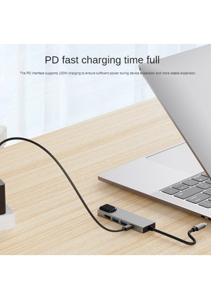 Tip C - RJ45 USB 3.0 USB C Hub Tip C Splitter - Uyumlu 4K Yerleştirme Istasyonu Dizüstü Bilgisayar Adaptörü, Pd RJ45 USB (Yurt Dışından)