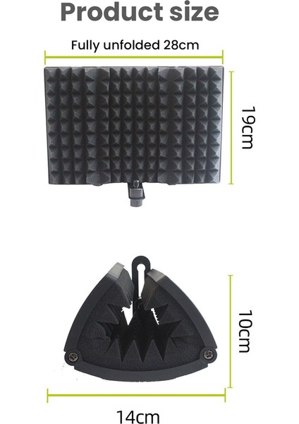 Mini Mikrofon Ön Cam 3 Panel Katlanabilir Akustik Ekran Köpüğü Canlı Yayın Kaydı Için Standlı LO-PS58 (Yurt Dışından) fırsatları