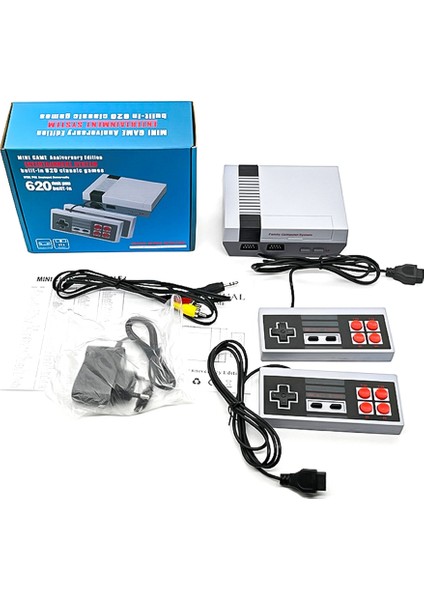 Mini Tv Oyun Konsolu Yükseltilmiş Sürüm Çok Fonksiyonlu Kırmızı ve Beyaz Ab Fişli Dahili 620 8-Bit Oyun Konsolu (Yurt Dışından)