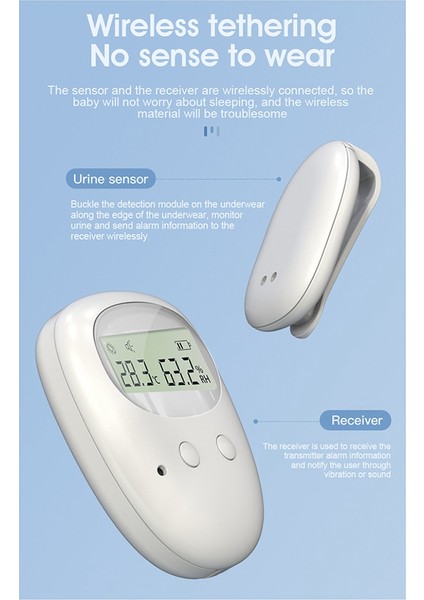 Kablosuz Yatak Islatma Alarmı 10-20 M Aralığı Titreşim Hatırlatan Çiş Alarmı Alıcı ile Çocuklar Için Lazımlık Eğitimi Yaşlı Bakımı (Yurt Dışından)