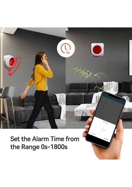Tuya Ses Işığı Sensörü Dahili 100DB Siren Alarm Bağlantısı Smartlife App Zigbee Ab Tak Üzerinden Güvenlik Koruma Kontrolü (Yurt Dışından)