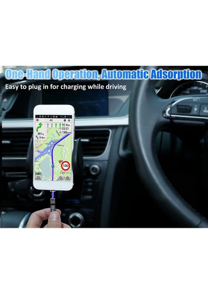 3,3 Ft Manyetik Şarj Kablosu 540° Dönebilen Manyetik Telefon Şarj Cihazı. USB C Kablosu, -Usb (Yurt Dışından)