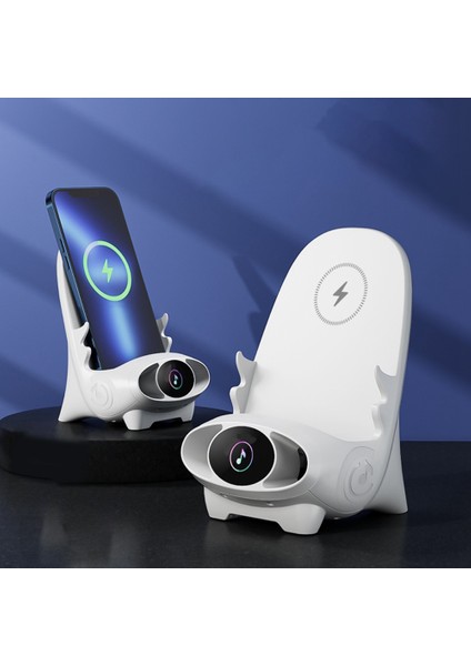 Sandalye Standı Manyetik Emme Cep Telefonu Tutucu 15W Kablosuz Şarj Kablosu ile Akıllı Telefon Için Hızlı Şarj, Yeşil (Yurt Dışından)
