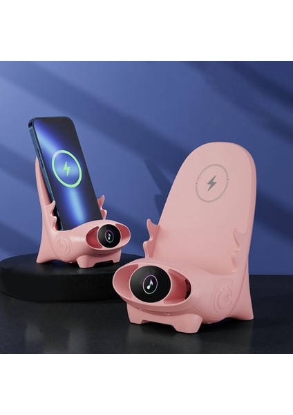 Sandalye Standı Manyetik Emme Cep Telefonu Tutucu 15W Kablosuz Şarj Kablosu ile Akıllı Telefon Için Hızlı Şarj, Yeşil (Yurt Dışından)