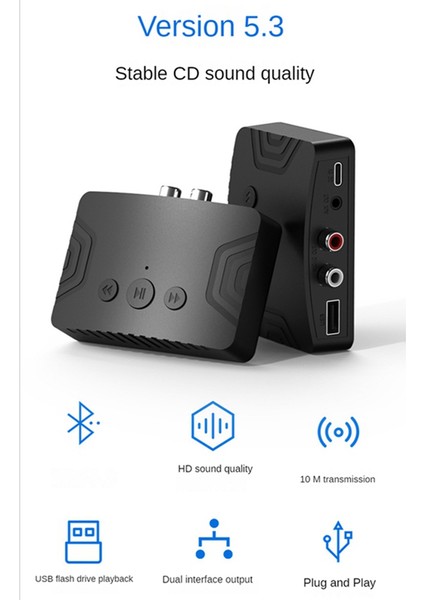 5.3 Bluetooth Müzik Alıcısı Bluetooth Adaptörü Kablosuz Bluetooth Ses Alıcısı Bluetooth Hoparlör Alıcısı (Yurt Dışından)
