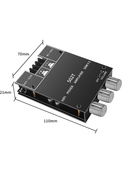 -502T Ses Bluetooth 5.0 Ses Alıcısı Amplifikatör Kurulu 50WX2 Kablosuz Güç Dijital Aux Amp Modülü Bas ve Tiz (Yurt Dışından) modelleri