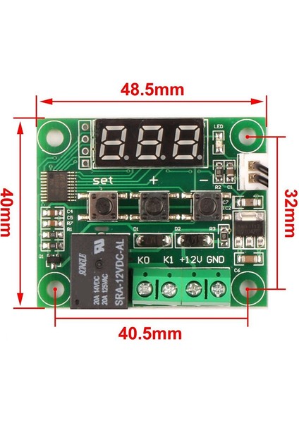 10 Adet W1209 Dc 12V Kırmızı Isı Soğutma Sıcaklık Termostatı Sıcaklık Kontrol Anahtarı Sıcaklık Kontrol Cihazı (Yurt Dışından)