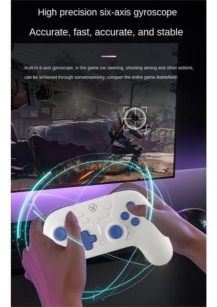 Switch Pro Bluetooth Gamepad Ns OLED Saplı, Burst Vibration Lite Gamepad Beyaz (Yurt Dışından)