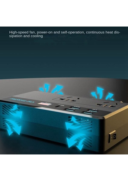 Araç Invertörü 150W 12V24V 110V220V Araç Dönüştürücü Güç Çevirici Adaptörü Tip-C USB Qc3.0 Şarj Cihazı Hızlı Şarj Usplug (Yurt Dışından)