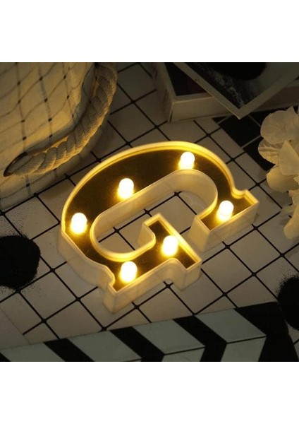 Efavormart 6" 3D Altın Kayan Yazılı Harfler 5 LED Işık G (Yurt Dışından)