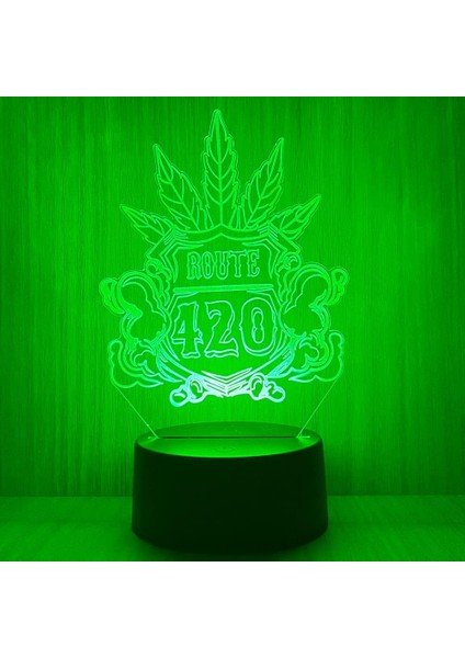 420 Yaprak 3D LED Masa Lambası Gece Lambası Optik Vis (Yurt Dışından)