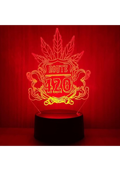420 Yaprak 3D LED Masa Lambası Gece Lambası Optik Vis (Yurt Dışından)