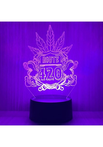 420 Yaprak 3D LED Masa Lambası Gece Lambası Optik Vis (Yurt Dışından)