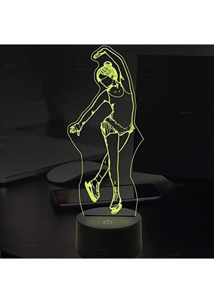 3D Balerin Bale Buz Pateni Gece Işığı Dokunuşu (Yurt Dışından) modelleri