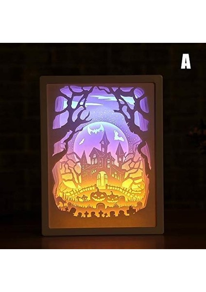 Sanat Dekorasyonu 3D Kağıt Oyma Işık Lambası Kağıdı-C A (Yurt Dışından)