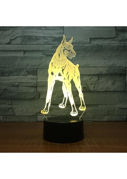 Hayvan Doberman Köpek Şekli 3D Optik Illus (Yurt Dışından)