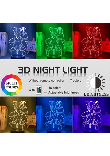 Saitama 3D LED Lamba Anime Gece Lambası Dokunmatik Ayarlama Saitama2 (Yurt Dışından)