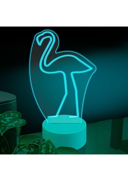 , Müzik 3D LED Masa Lambası, Caz Trompet I 8" x 10" Beyaz Taban Yaz Sezonu Hayvan Palmiye Ağaçları (Yurt Dışından)