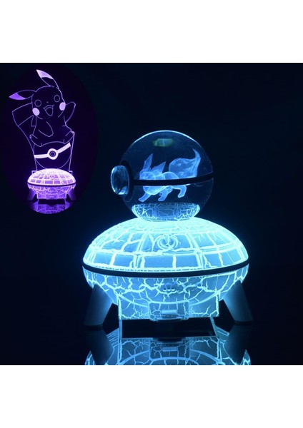 3D Kristal Top Lamba 3D Animasyon Oyuncak Ufo Gece Li Çok RENKLI-FE279 (Yurt Dışından)