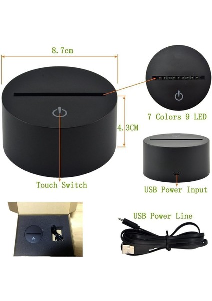 Optik Illüzyon 3D Yunus Gece Lambası (Yurt Dışından)
