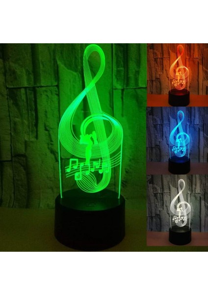 3D Müzik Notası Gece Lambası LED Lamba Illusi (Yurt Dışından)