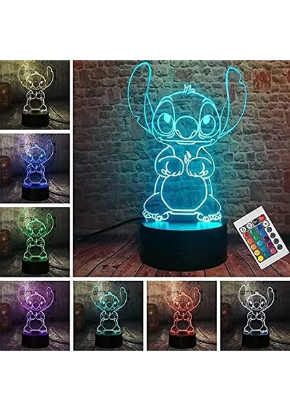 Stitch Gece Lambası Hediyeleri, Lilo ve Stitch 3D LED T (Yurt Dışından)
