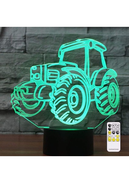 Traktör ile 3D Optik Illüzyon Arkadaşlar Sensörlü Gece Lambası (Yurt Dışından)