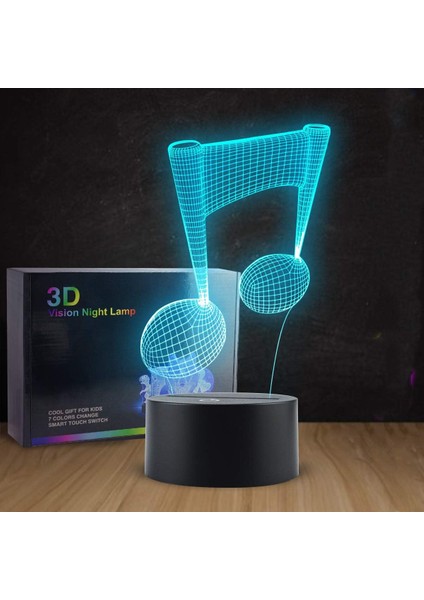 Unicorn Lamba 3D Görsel Unicorn LED Gece Lambası Touc Müzik Notası (Yurt Dışından)
