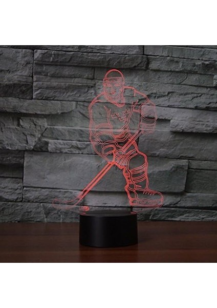 3D Buz Hokeyi Oyuncusu Gece Işığı Lambası Hasta (Yurt Dışından) fiyatları