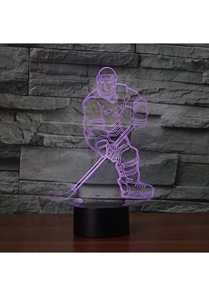 3D Buz Hokeyi Oyuncusu Gece Işığı Lambası Hasta (Yurt Dışından) fırsatları