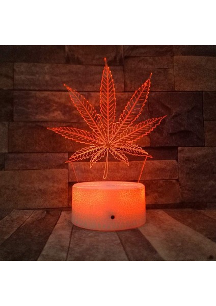 420 Yaprak 3D LED Masa Lambası Gece Lambası Optik Vis (Yurt Dışından)
