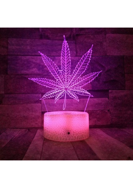 420 Yaprak 3D LED Masa Lambası Gece Lambası Optik Vis (Yurt Dışından)