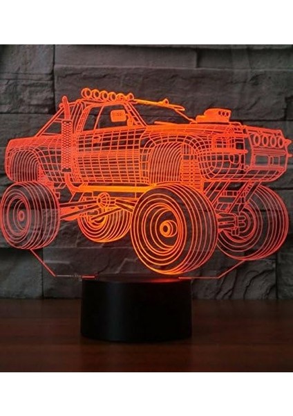 3D Uçak Gece Işığı Lambası Optik Illusio Kamyon (Yurt Dışından)